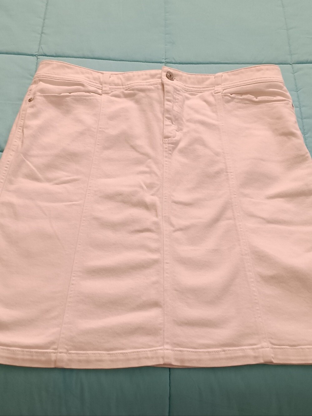 Izod White Panel A-Line Jean Skirt